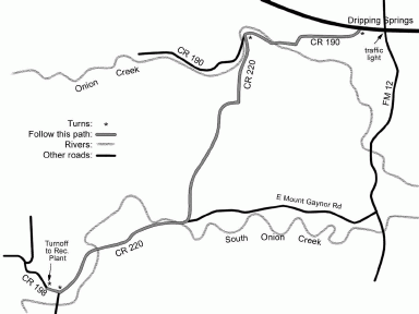 DrippingSprings->RecPlant Map