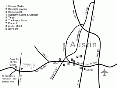 Austin->Dripping Springs Map